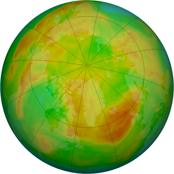 Arctic ozone map for 22 May 1986